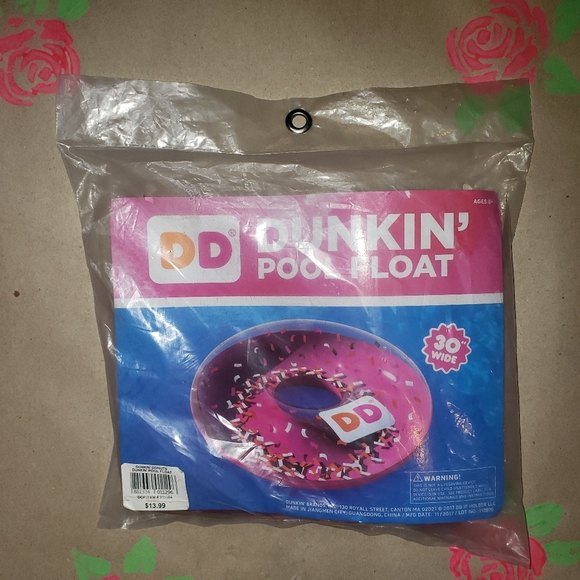 Dunkin Donuts Pool Float 30 In Wide With Sprinkles Inside Inner Tube NEW - Picture 2 of 4